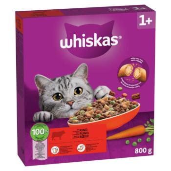 2x800g Whiskas 1+ marha száraz macskatáp kép