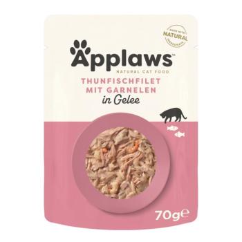 32x70g Applaws aszpikban, tonhal&garnéla, tasakban gazdaságos csomag nedves macskatáp kép