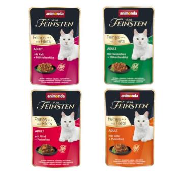 32x85g Animonda Vom Feinsten Adult nedves macskatáp vegyesen, 4 változattal kép