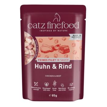 32x85g catz finefood finom filék Csirke & marha nedves macskatáp kép
