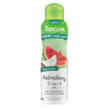 355ml TropiClean Refreshing 2-in-1 Shampoo & Conditioner görögdinnye sampon & kondicionáló kutyáknak kép