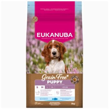 3kg Eukanuba Grain Free Puppy Small & Medium Breed tengeri hal száraz kutyatáp kép