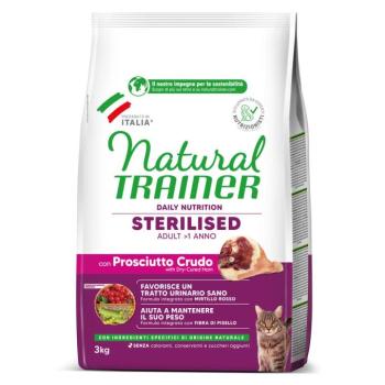 3kg Natural Trainer Cat Sterilised nyers sonka száraz macskatáp kép