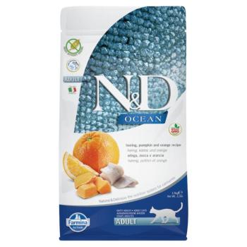 3x1,5kg N&D Ocean Adult gabonamentes hering, sütőtök & narancs száraz macskatáp kép