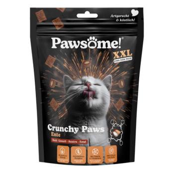 3x150g Pawsome Crunchy Paws kacsa macskasnack kép
