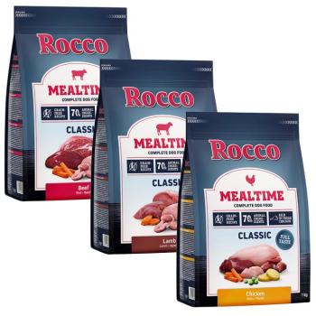 3x1kg Rocco Mealtime száraz kutyatáp vegyes próbacsomagban (marha, csirke, bárány) kép