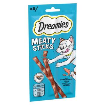 3x6x5g Dreamies Meaty Sticks lazac étrend-kiegészítő eledel macskáknak kép
