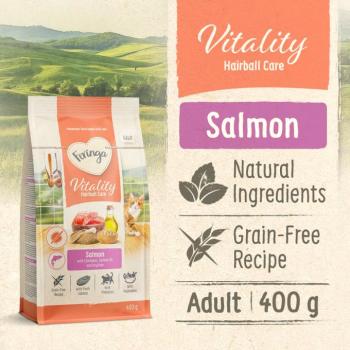 400g Feringa Vitality Hairball Care - lazac száraz macskatáp