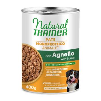 400g Natural Trainer Pate Monoproteico Medium & Maxi Adult nedves kutyatáp - Bárány & teljes kiőrlésű gabona kép