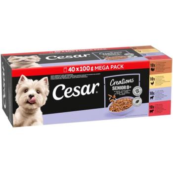 40x100g Cesar Senior 8+ aszpikban tasakos nedves kutyatáp kép