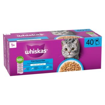 40x85g Whiskas 1+ Adult halválogatás aszpikban nedves macskatáp kép