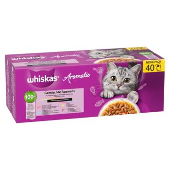 40x85g Whiskas Aromatic Selection vegyes csomag szószban nedves macskatáp kép