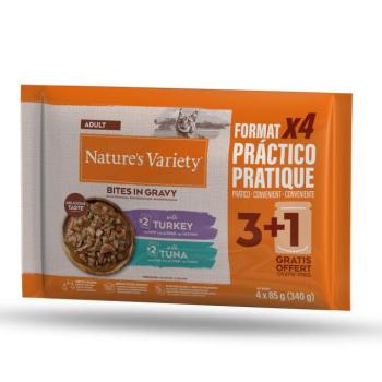 44x85g Nature's Variety Bites Adult pulyka & tonhal szószban nedves macskatáp kép