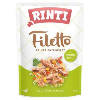48x100 RINTI Filetto Pouch in Jelly nedves kutyaeledel - Kacsa zöldséggel kép