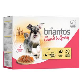 48x100g Briantos Csirke & sárgarépa falatkák szószban nedves kutyatáp kép