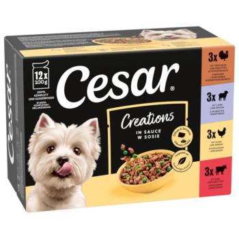 48x100g Cesar hús- és zöldségválogatás szószban nedves kutyatáp kép