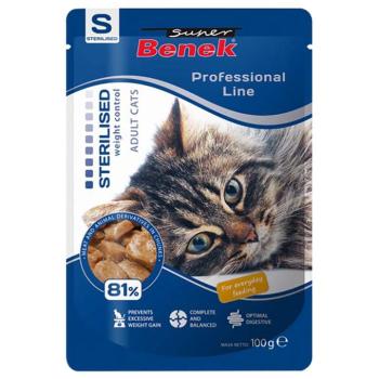 48x100g Super Benek Professional Line Sterilized Adult szárnyas nedves macskatáp kép
