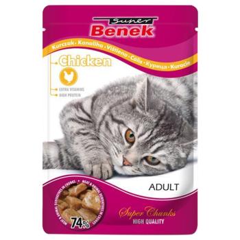 48x100g Super Benek Super Chunks Csirke szószban nedves macskaeledel kép