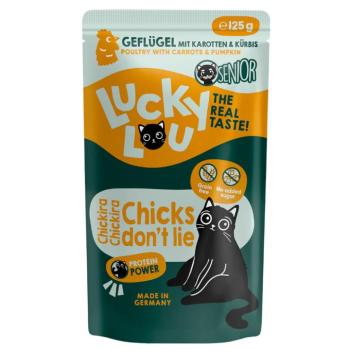 48x125g Lucky Lou Senior szárnyas nedves macskaeledel kép