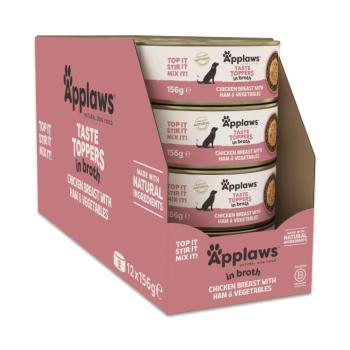48x156g Applaws Taste Toppers Natural Csirke & sonka húslevesben nedves kutyatáp kép