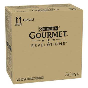 48x57g Gourmet Revelations Fine Cuts csirke & lazac nedves macskatáp