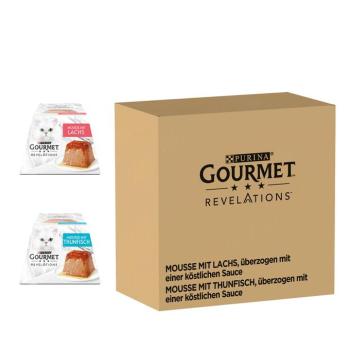 48x57g Gourmet Revelations Mousse Lazac & tonhal nedves macskatáp kép