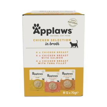 48x70g Applaws tasakos hús-/hallében nedves macskatáp kép