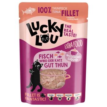 48x70g Lucky Lou Extra Food Tonhalfilé húslevesben nedves macskatáp kép