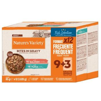 48x85 g Nature's Variety Bites szószban nedves macskaeledel Hal válogatás (2 változattal: lazac, tonhal) kép