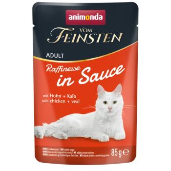 48x85g animonda vom Feinsten Adult Raffinesse Csirke & borjú szószban nedves macskatáp kép