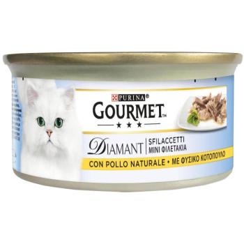48x85g Gourmet Diamant Filé természetes csirkehússal nedves macskatáp kép
