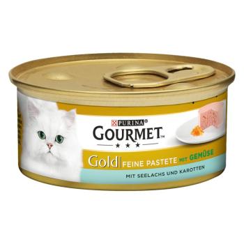 48x85g Gourmet Gold Paté tőkehal & sárgarépa nedves macskatáp kép