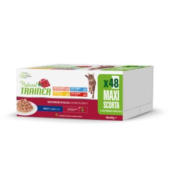 48x85g Natural Trainer Bocconcini Adult nedves macskatáp vegyes csomag kép