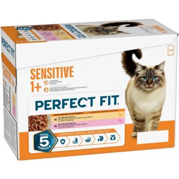 48x85g Perfect Fit Sensitive Csirke & lazac nedves macskatáp kép