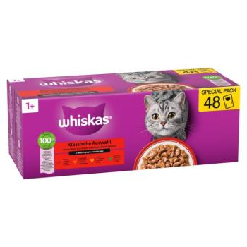 48x85g Whiskas 1+ klasszikus válogatás szószban nedves macskatáp kép