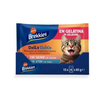 4x85g Brekkies Daily Delice Lazac & tonhal nedves macskatáp kép