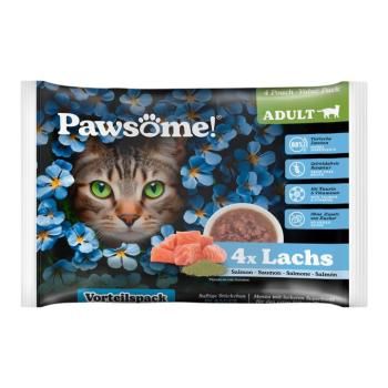 4x85g Pawsome Adult Cat nedves macskatáp - Lazac kép