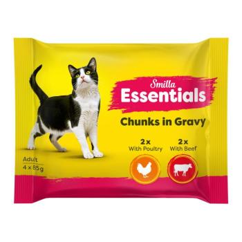 4x85g Smilla Essentials tasakos falatok szószban nedves macskatáp kép