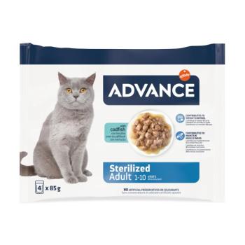52x85g Advance Feline Sterilized tőkehal nedves macskatáp