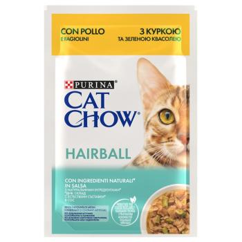 52x85g Cat Chow Hairball csirke & zöldbab nedves macskatáp kép