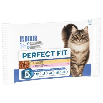 52x85g Perfect Fit Indoor 1+ csirke & lazac nedves macskatáp kép