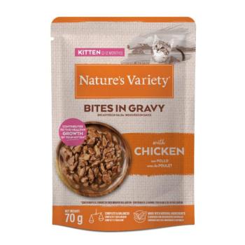 56x70g Nature's Variety Kitten Bites Csirke szószban nedves macskatáp kép