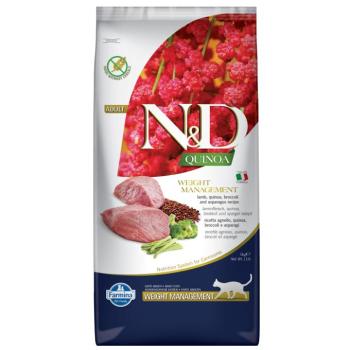 5kg Farmina N&D Adult Quinoa Weight Management bárány, quinoa, brokkoli & spárga száraz macskatáp kép