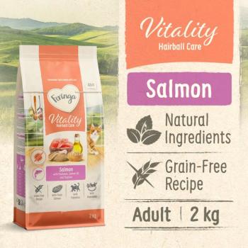 5x 2kg Feringa Vitality Hairball Care - lazac száraz macskatáp kép