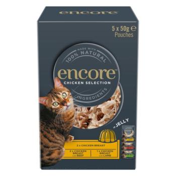5x50g Encore Cat 1. csirkeválogatás aszpikban tasakos mix nedves macskatáp kép