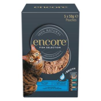 5x50g Encore Cat hús-/hallében tasakos nedves macskatáp Hal-válogatás (3 fajta) kép