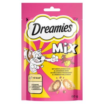 60g Dreamies Mix Sajt & marha macskacsemege jutalomfalat macskáknak kép