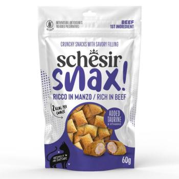 60g Schesir Snax! marha töltött párnák étrend-kiegészítő eledel macskának