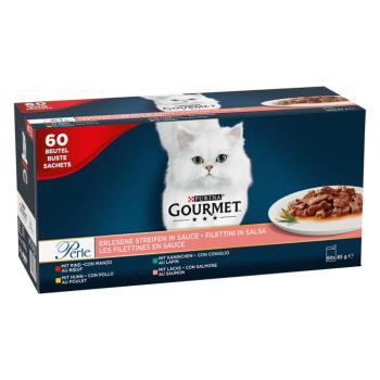 60x85g Gourmet Perle Válogatott csíkok szószban nedves macskatáp kép