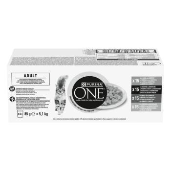 60x85g PURINA ONE Adult hús & zöldség vegyes csomag nedves macskatáp kép